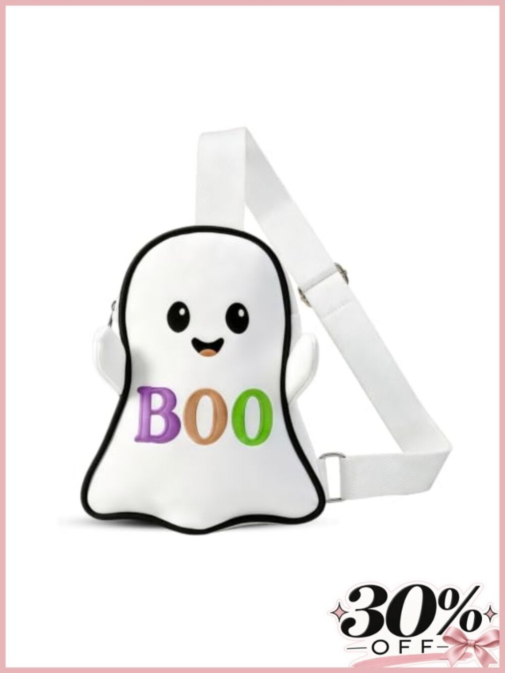 Halloween Ghost Crossbody Bag Embroidered BOO Shoulder Purse Women Girls